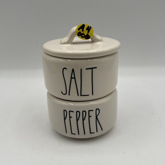 Rae Dunn by Magenta NEW Salt & Pepper Stacking Cellar Set Artisan Collection - Picture 8 of 8